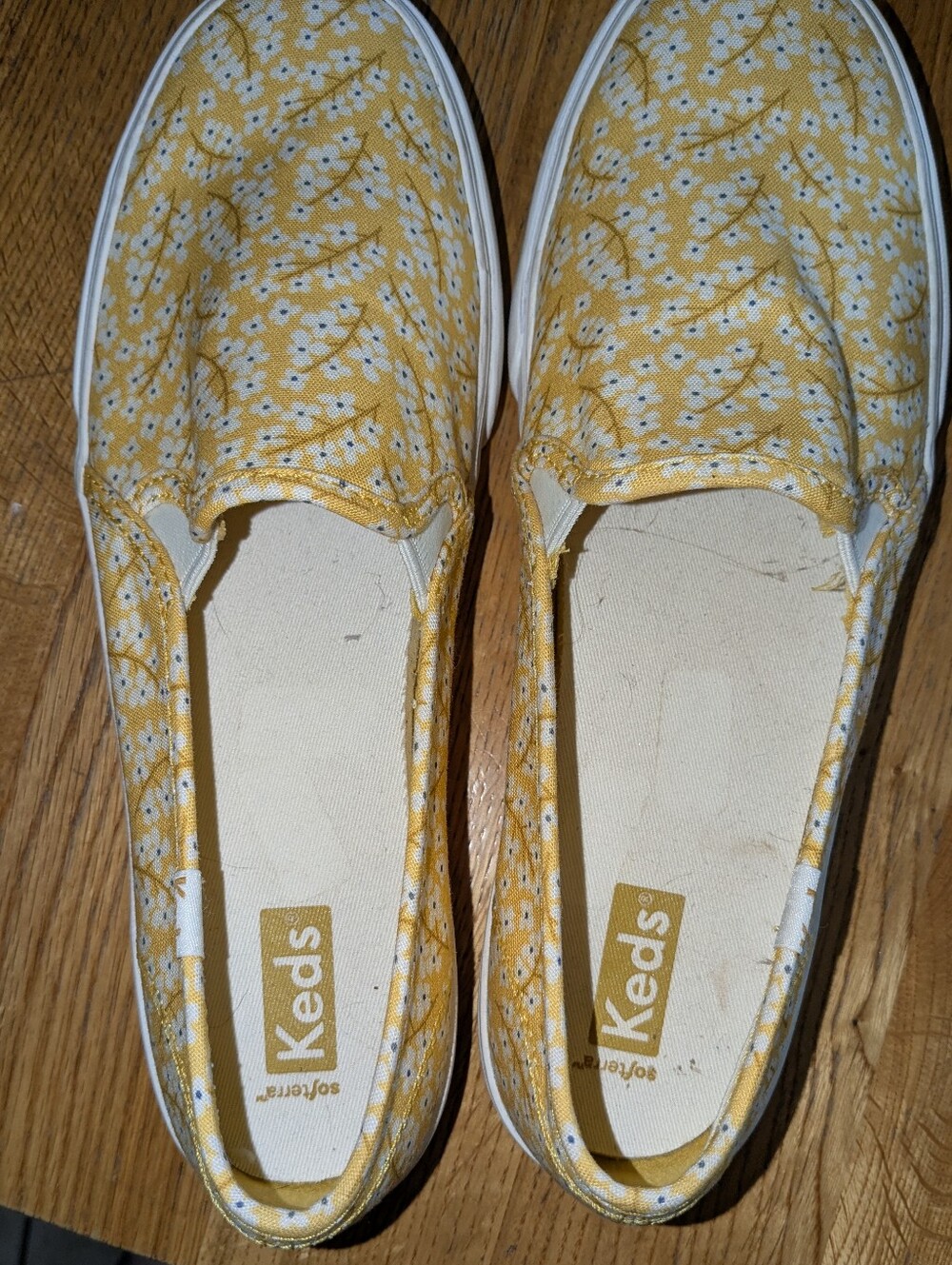 Keds Yellow Floral Slip-On Sneakers 9.5 - Picture 3 of 3